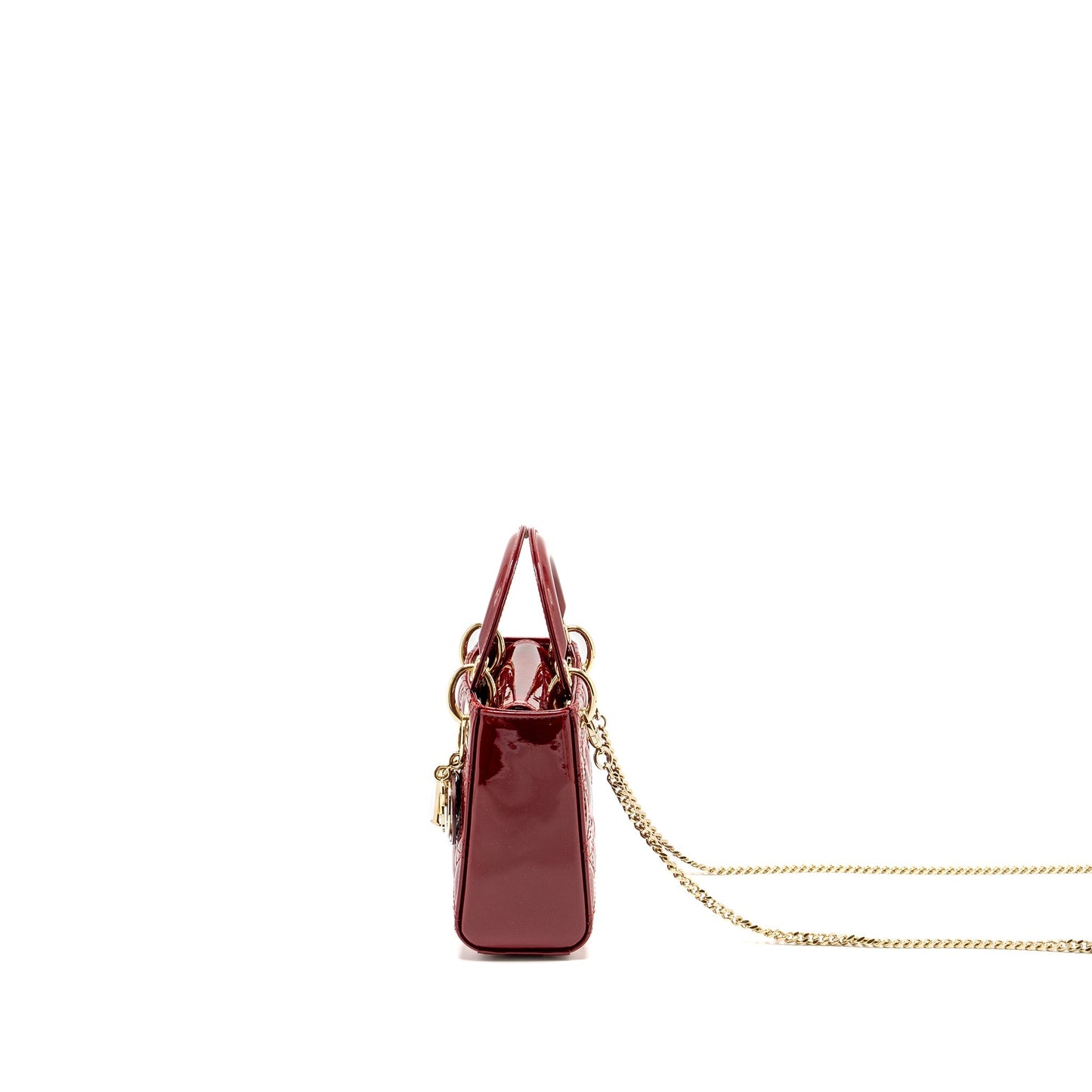 Mini Lady Dior Patent Red