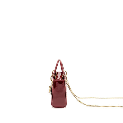 Mini Lady Dior Patent Red