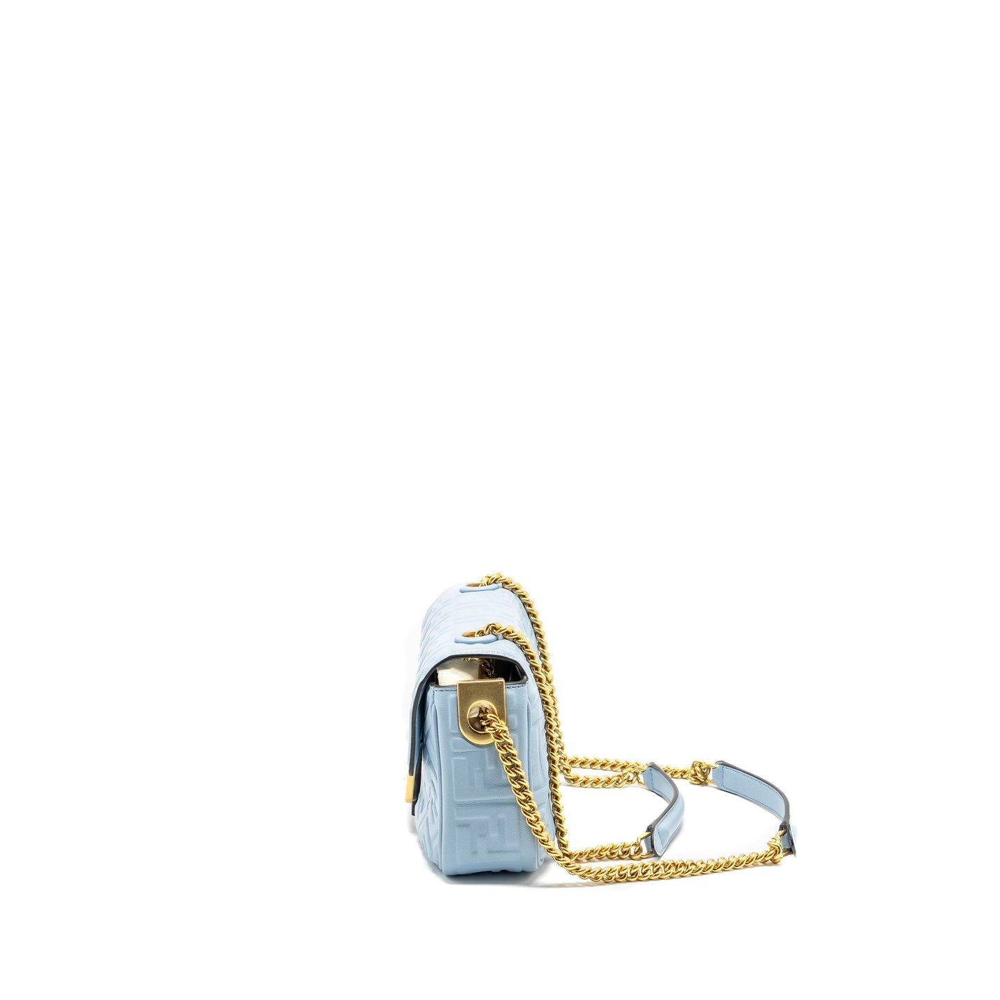 Fendi baguette chain midi Nappa light blue