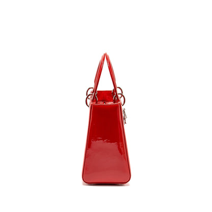 Dior Medium Lady dior patent red