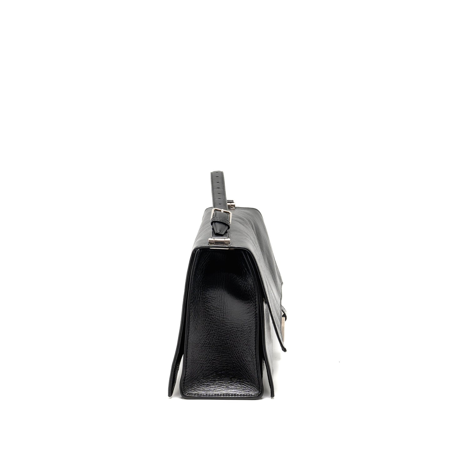 Balenciaga Medium Crush Mini Purse Calfskin Leather Black