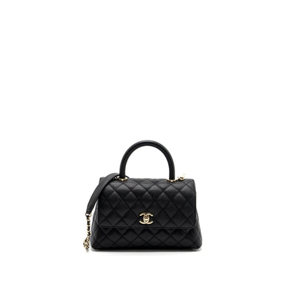 Chanel small coco handle caviar black LGHW  (Microchip)