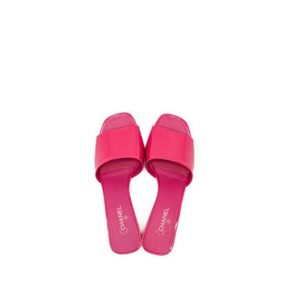 Chanel size 37 sandals patent pink