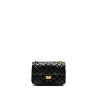 Chanel Mini 2.55 Reissue Flap Bag Aged Calfskin Black Brushed GHW (Microchip)