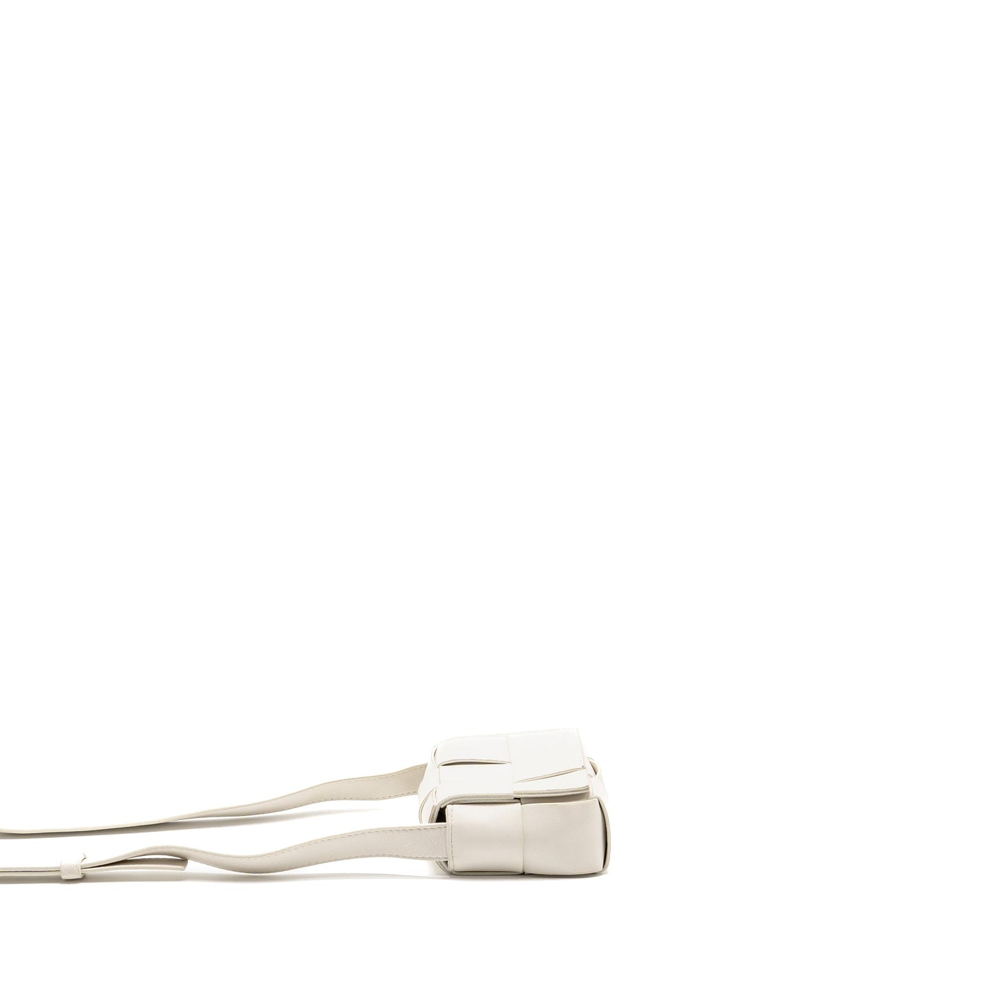 Bottega Veneta Intreccio Cassette Mini Purse Lambskin White