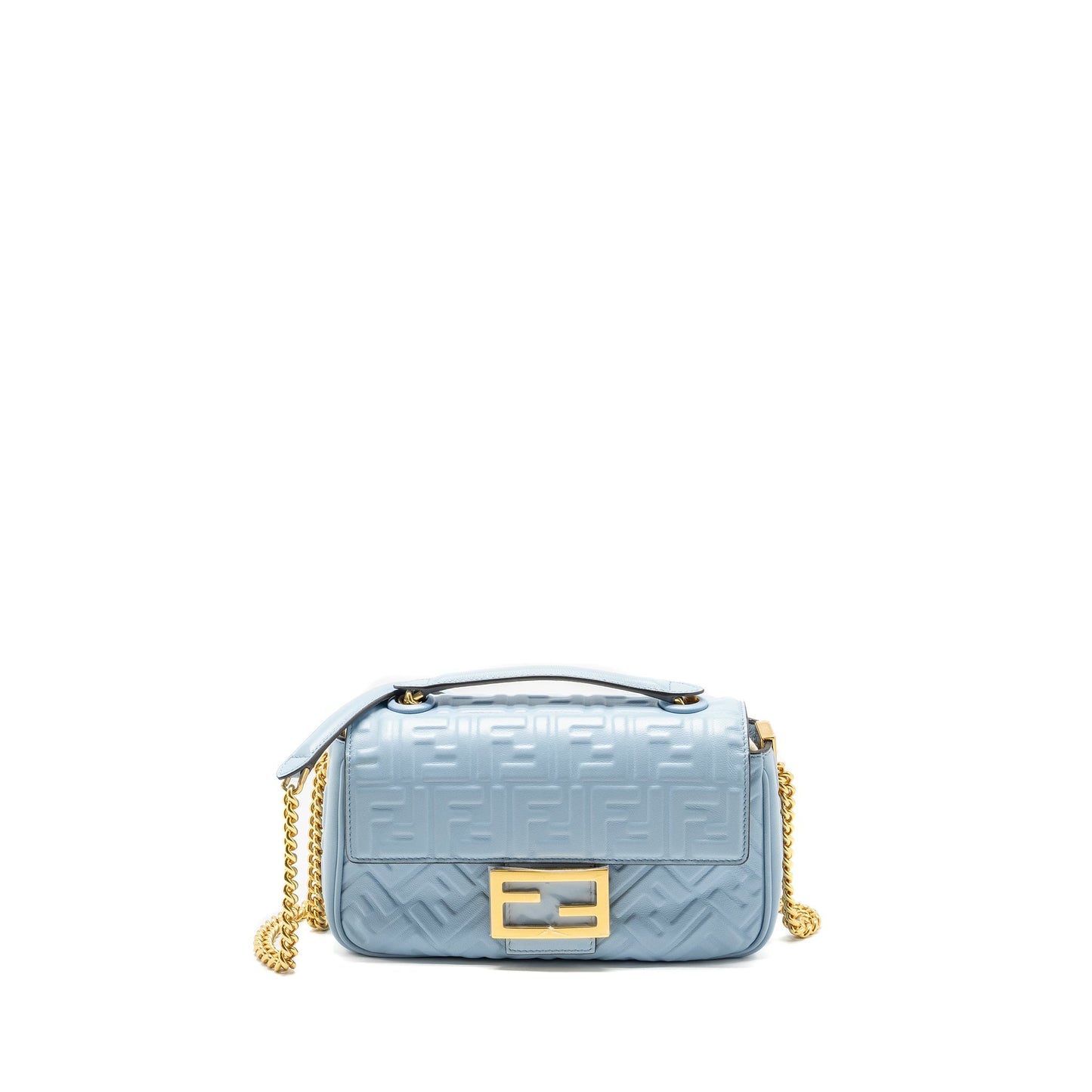 Fendi baguette chain midi Nappa light blue