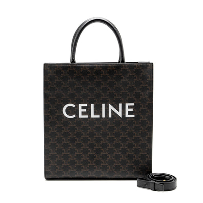 Luxury CELINE Vertical Cabas in Triomphe Canvas Black / Multicolour
