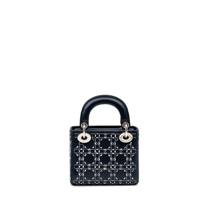 Dior Mini Lady dior satin crystal Dark blue