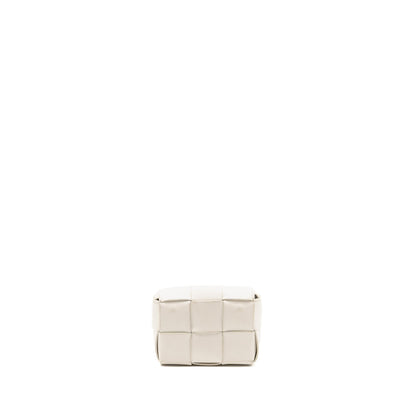 Bottega Veneta Intreccio Cassette Mini Purse Lambskin White