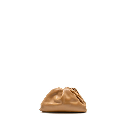 Bottega Veneta Mini The Pouch Smooth Calfskin Dark Beige