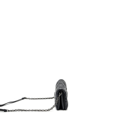 Dior Mini Caro Flap Purse Calfskin Black with Black Hardware