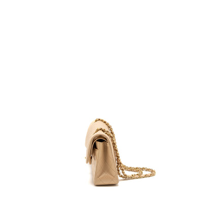 Chanel Small Classic Flap Bag Lambskin Beige GHW