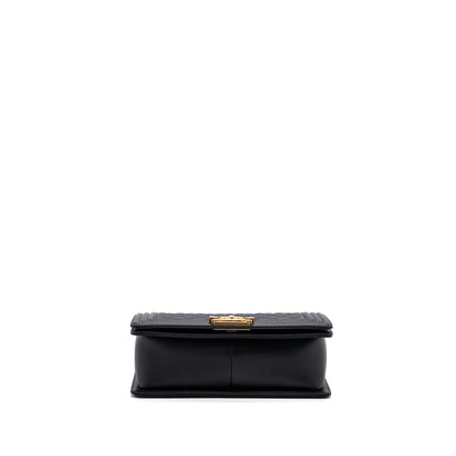 Chanel Medium Classic Boy Bag Caviar Black Brushed GHW (microchip)