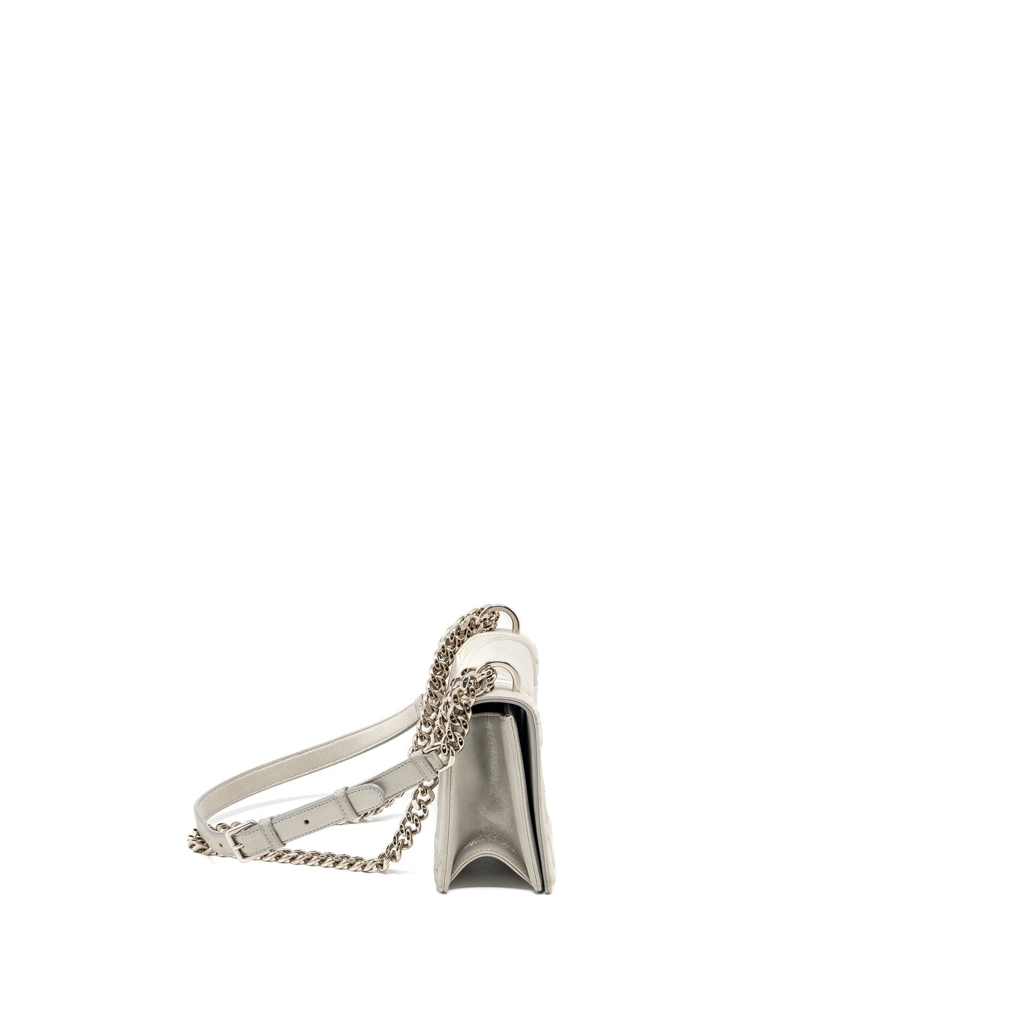 Dior small diorama leather iridescent Pearl grey
