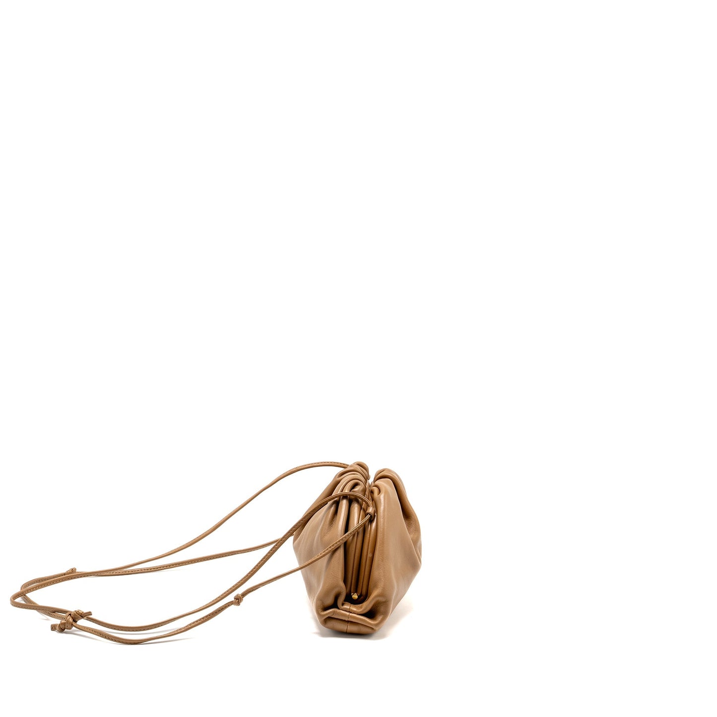 Bottega Veneta Mini The Pouch Smooth Calfskin Dark Beige