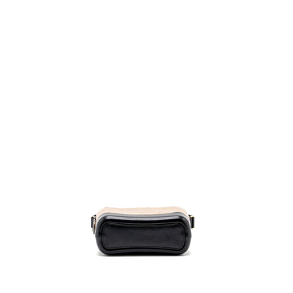 Chanel small Gabrielle hobo bag calfskin beige / black  multicolor hardware