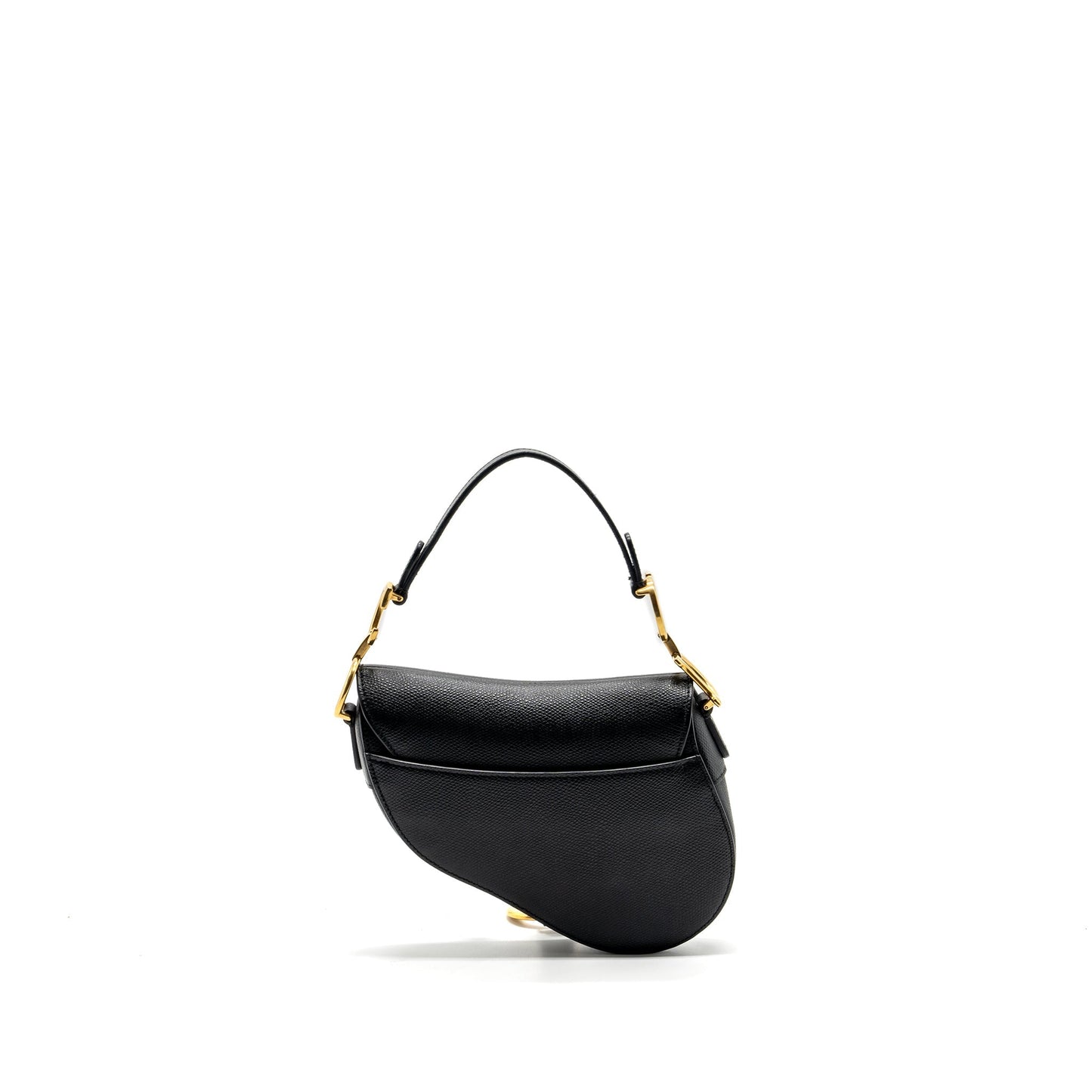 Dior mini saddle Purse grained calfskin black