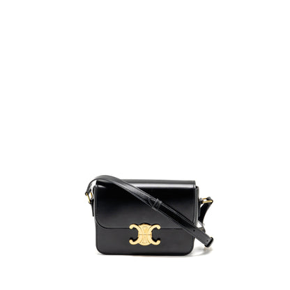 Celine Teen Triomphe Purse Shiny Calfskin Black