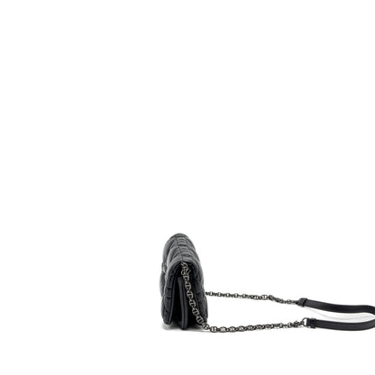 Dior Mini Caro Flap Purse Calfskin Black with Black Hardware