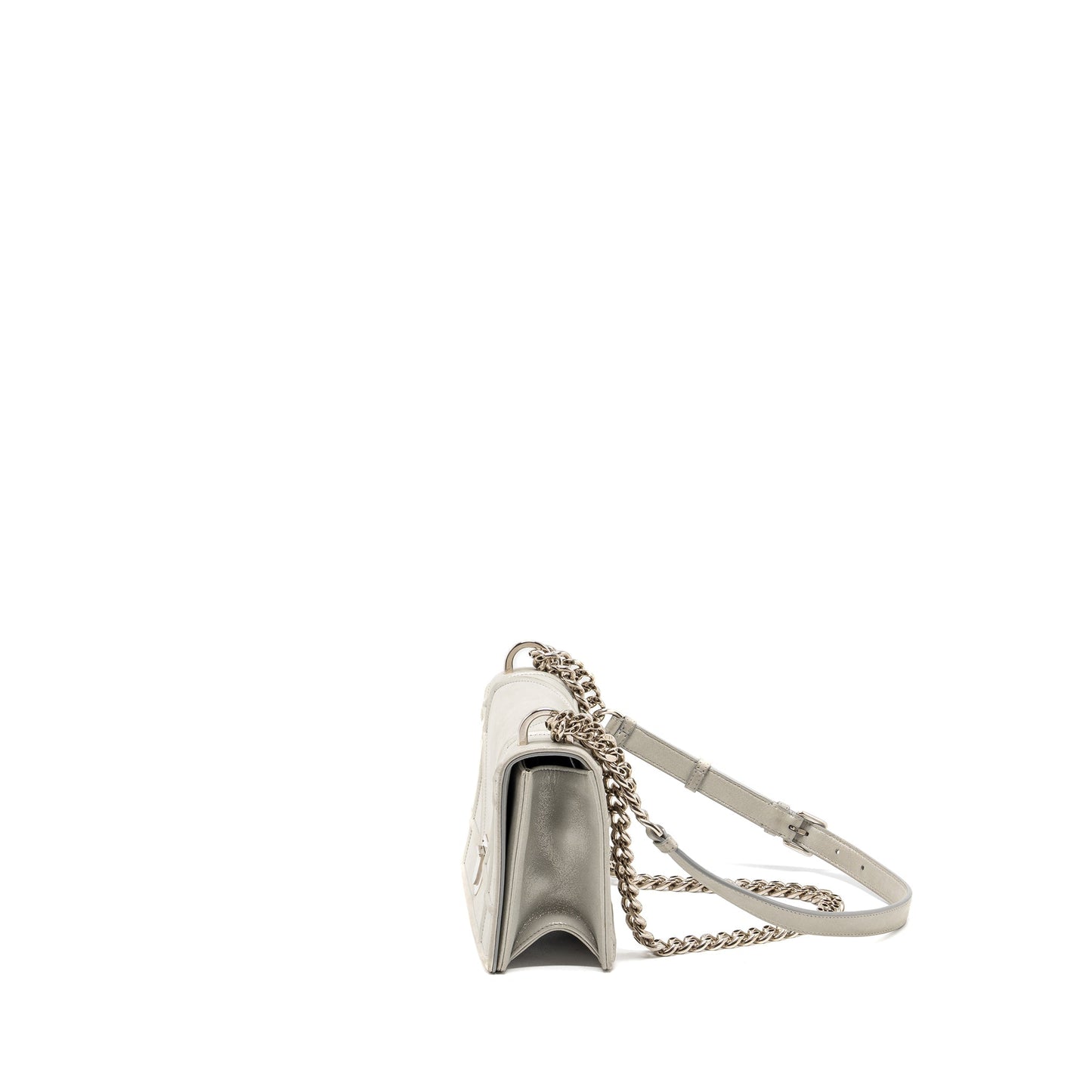 Dior small diorama leather iridescent Pearl grey