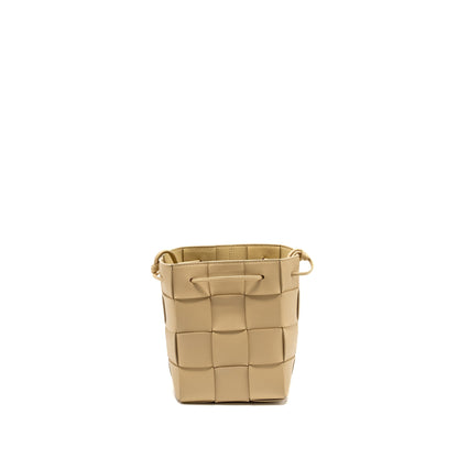 Bottega Veneta Small Cassette Bucket Purse Lambskin Beige