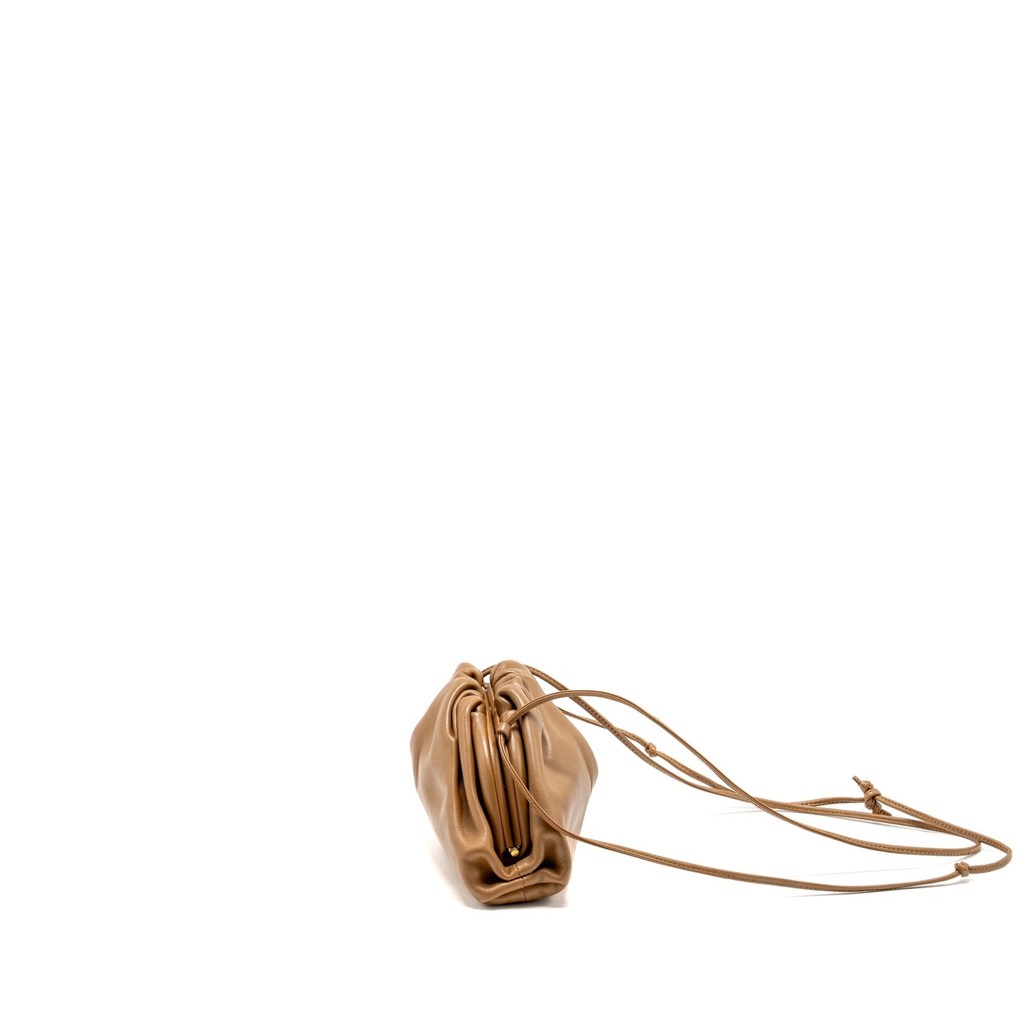 Bottega Veneta Mini The Pouch Smooth Calfskin Dark Beige