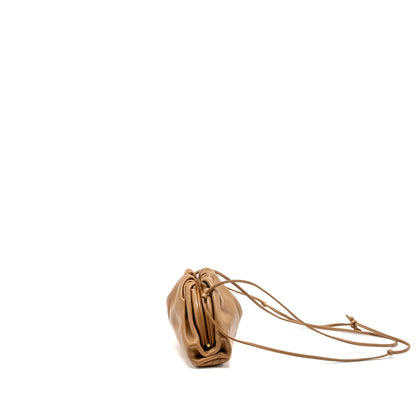 Bottega Veneta Mini The Pouch Smooth Calfskin Dark Beige