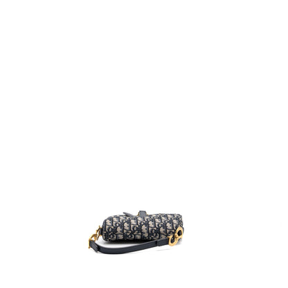 Dior Mini Saddle Purse Blue Oblique Jacquard