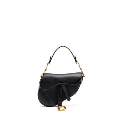 Dior Mini Saddle Purse Calfskin Black