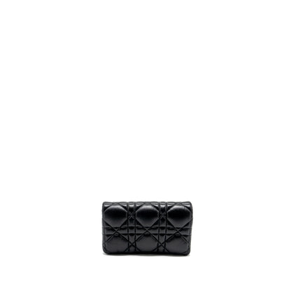 Dior Mini Caro Flap Purse Calfskin Black with Black Hardware