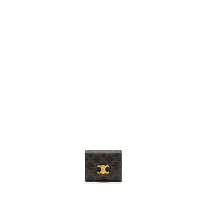 Celine Small Triomphe Flap Wallet Canvas Tan