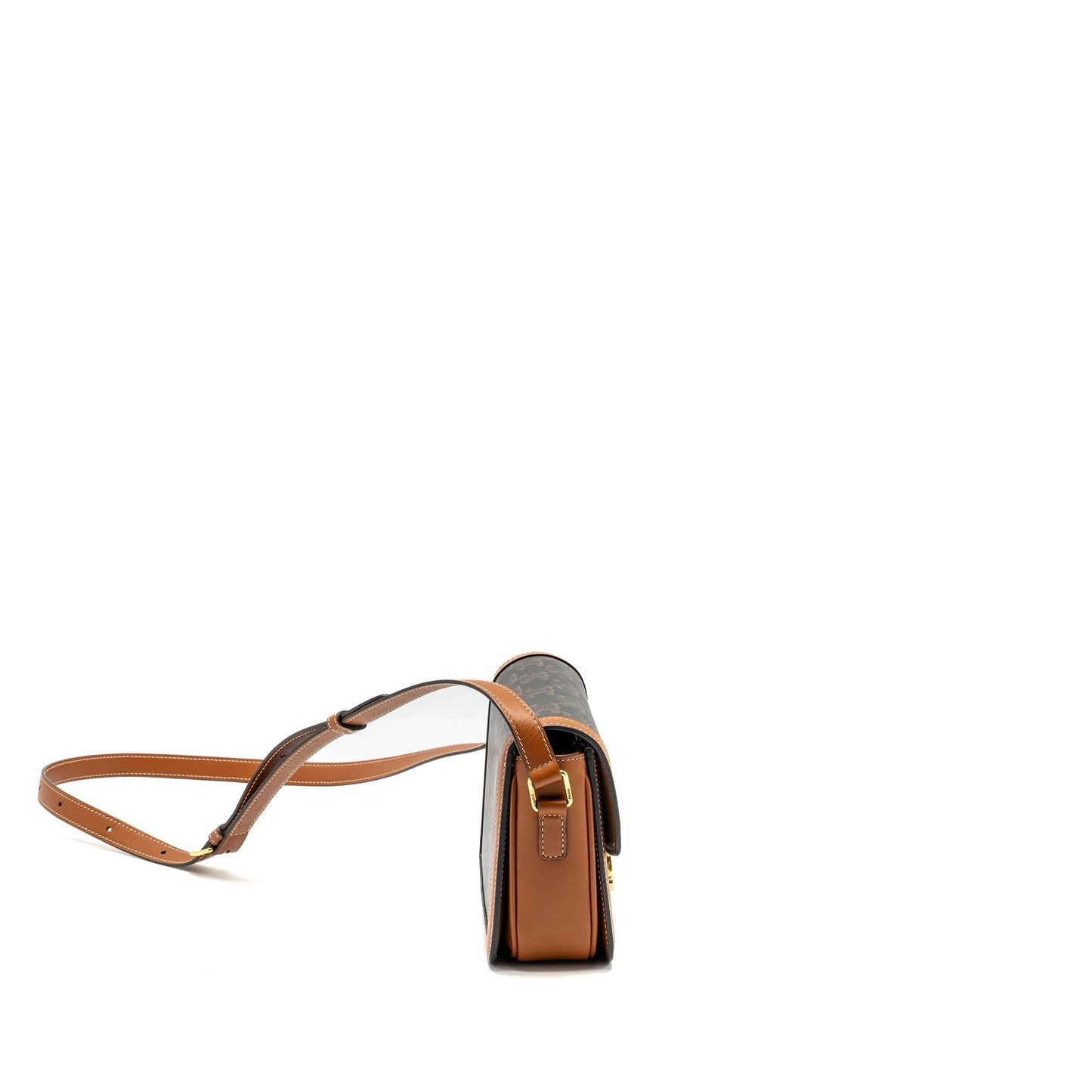 Celine Teen Triomphe Purse in triomphe canvas / calfskin Brown / Multicolour
