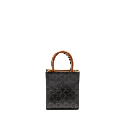 Celine Mini Vertical Cabas Triomphe Canvas Brown / Multicolour