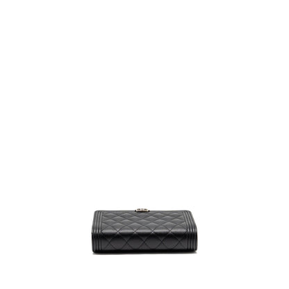 Chanel Boy wallet on chain caviar black ruthenium SHW (microchip)