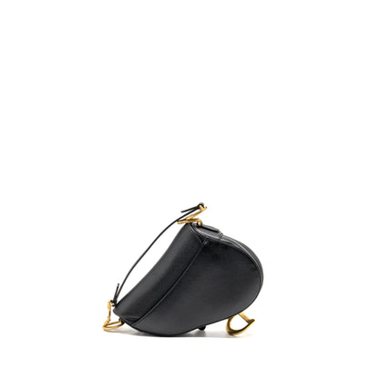 Dior Mini Saddle Purse Calfskin Black