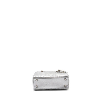 Dior My Dior Small Lady Dior Purse Calfskin Silver