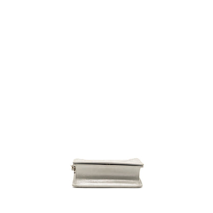 Dior small diorama leather iridescent Pearl grey