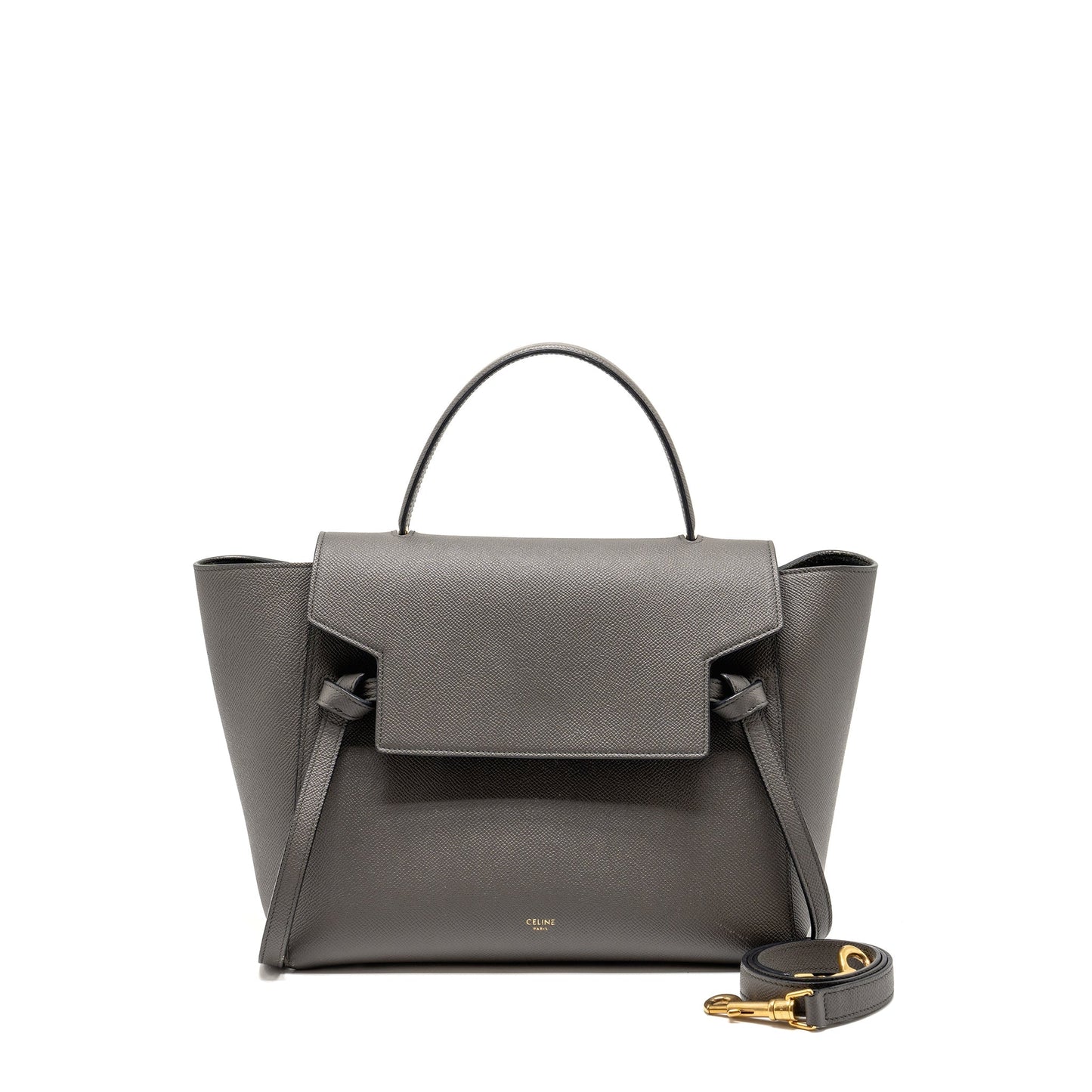 Luxury CELINE Mini Belt Bag Calfskin Grey GHW