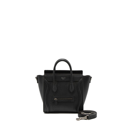 Celine Nano Luggage Purse Calfskin Black