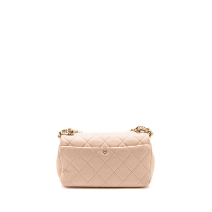 Chanel Giant Top Handle Rectangular Flap Bag Lambskin Pink LGHW (Microchip)