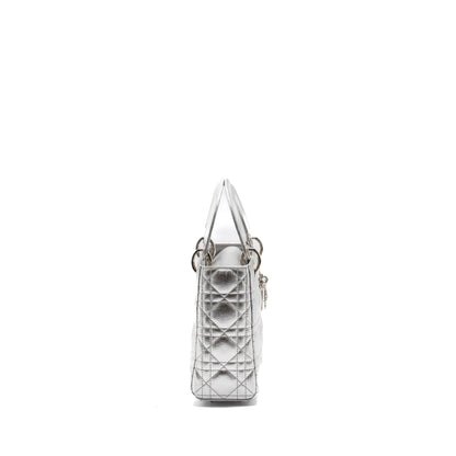 Dior My Dior Small Lady Dior Purse Calfskin Silver