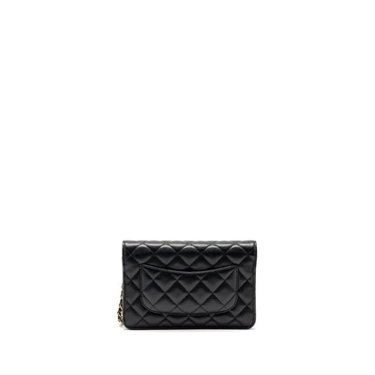 Chanel Classic Wallet On Chain Caviar Black GHW (Microchip)