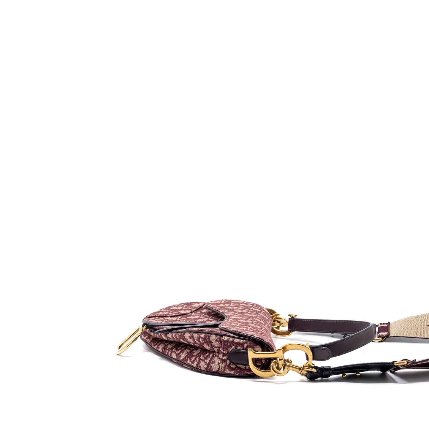 Dior Medium Saddle Purse Red Oblique Embroidery With An Extra Dior Strap