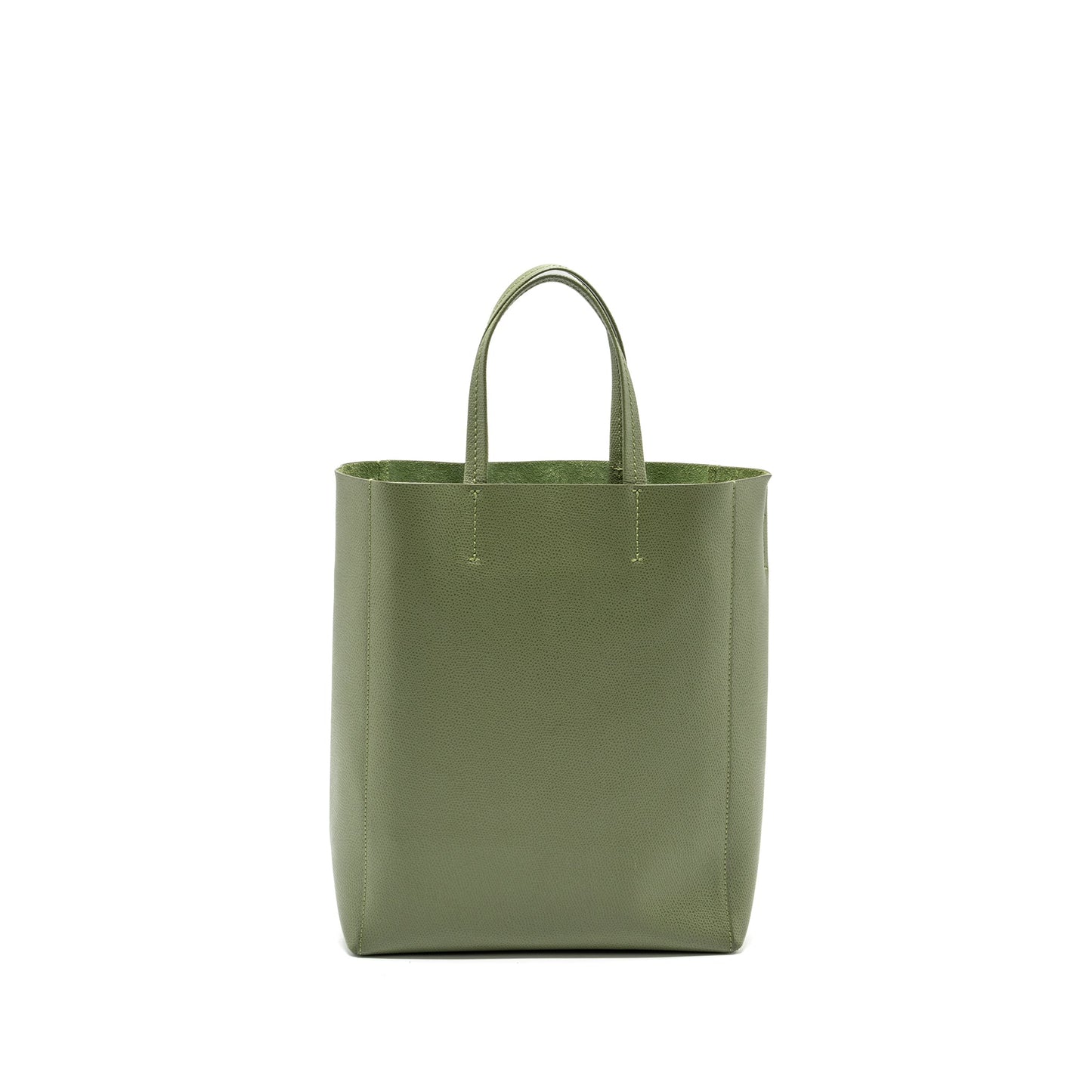 Luxury CELINE vertical cabas tote bag grained calfskin green