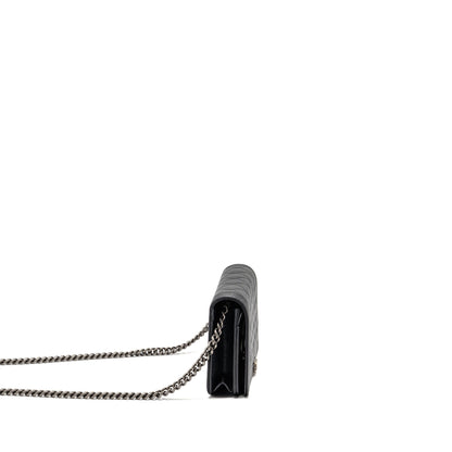 Chanel Boy wallet on chain caviar black ruthenium SHW (microchip)