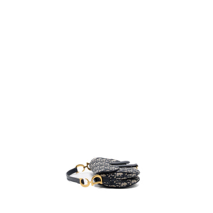 Dior Mini Saddle Purse Blue Oblique Jacquard