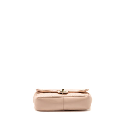 Chanel Giant Top Handle Rectangular Flap Bag Lambskin Pink LGHW (Microchip)