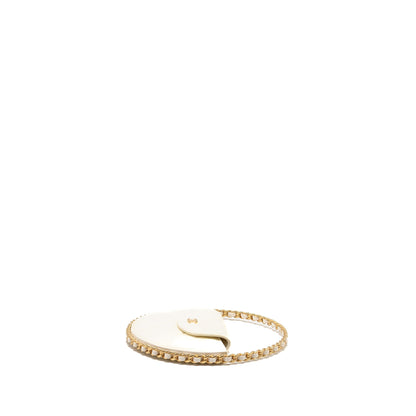 Chanel round clutch patent leather white GHW (microchip)
