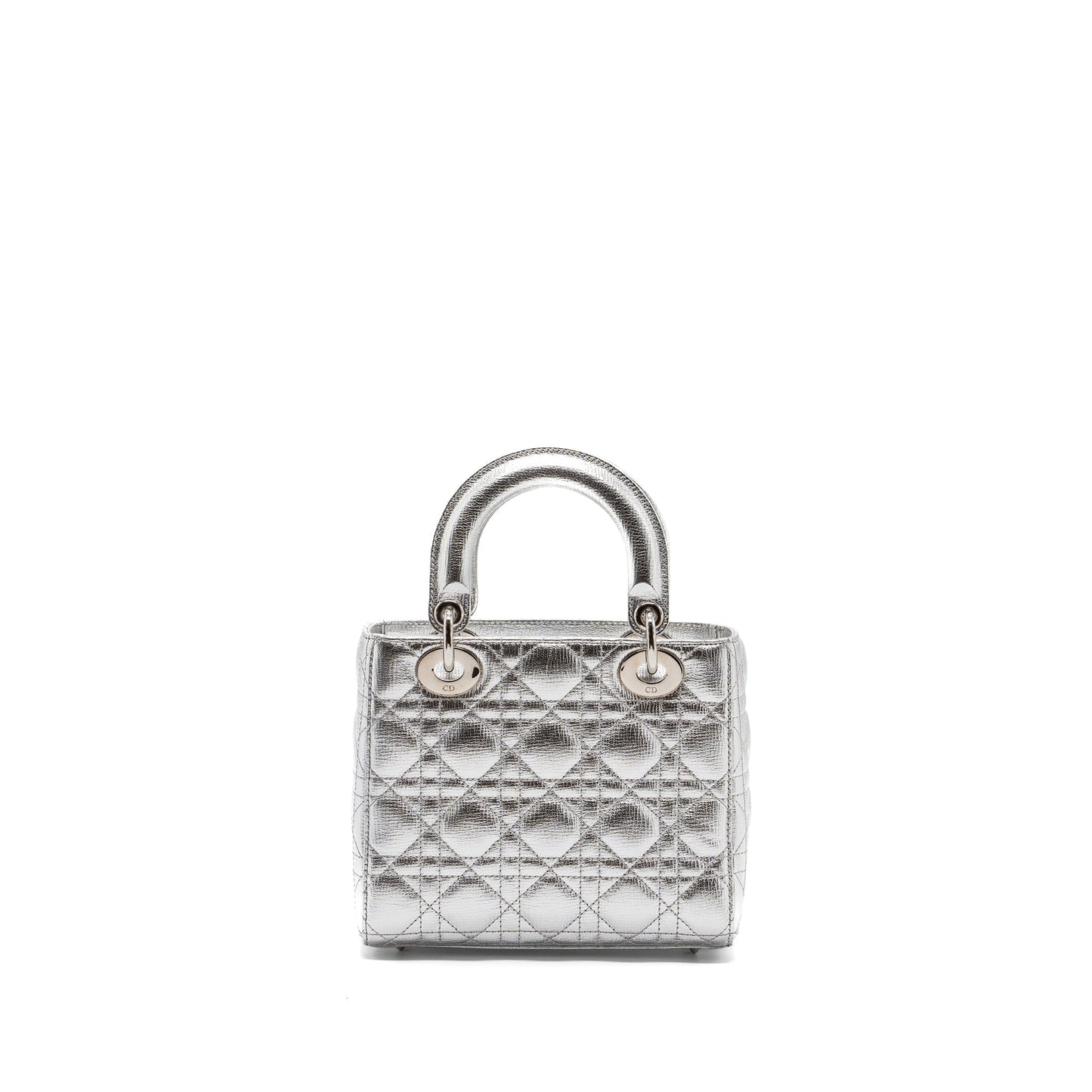 Dior My Dior Small Lady Dior Purse Calfskin Silver