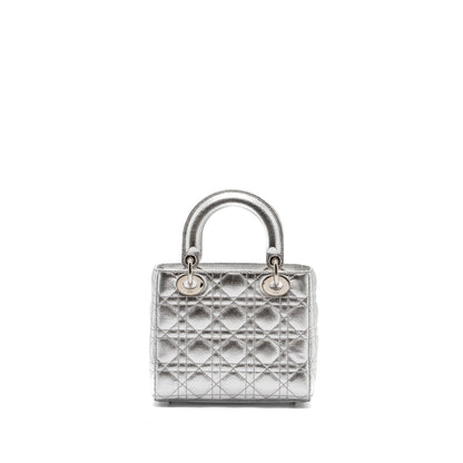 Dior My Dior Small Lady Dior Purse Calfskin Silver